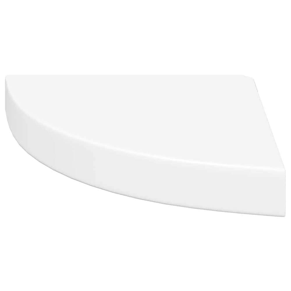 Hjørnehylle 25×25×3,8 cm / svevende vegghylle med skjult montering – Hvit