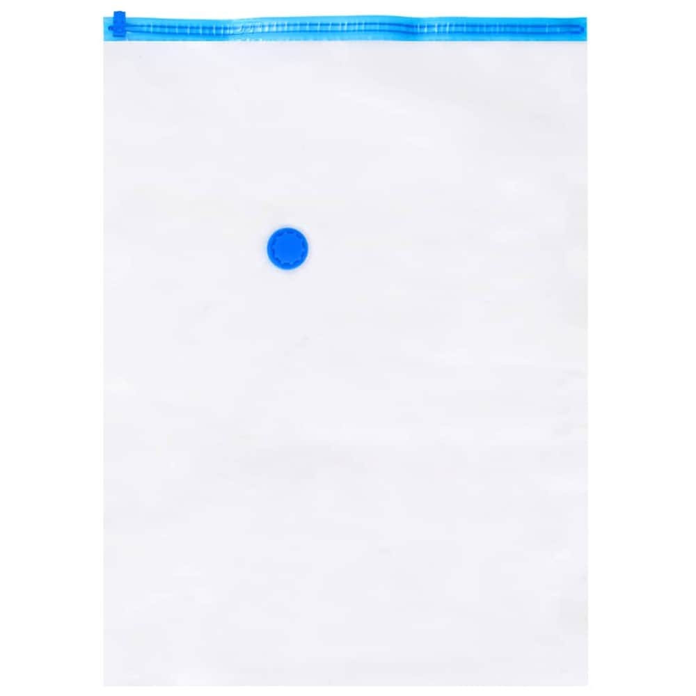 10 stk vakuumposer 80×60 cm / vakuumoppbevaring for klær og sengetøy – Gjennomsiktig/blå