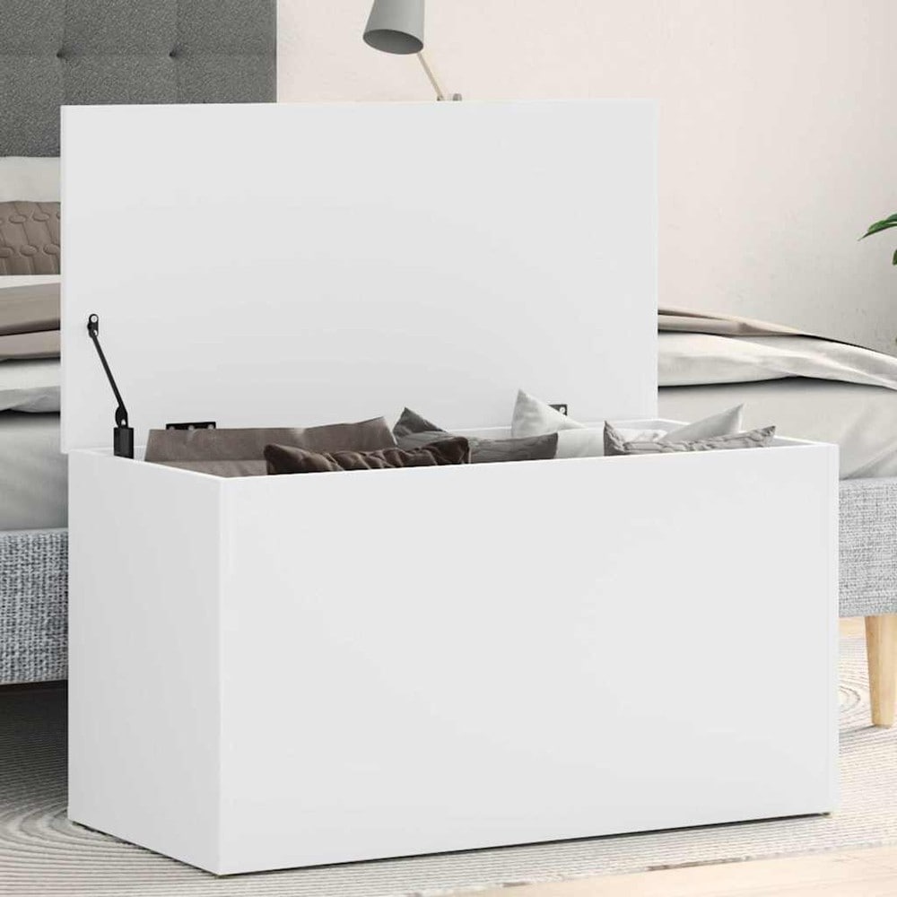 Oppbevaringskiste 84×42×46 cm / kiste med lokk / oppbevaring – Hvit