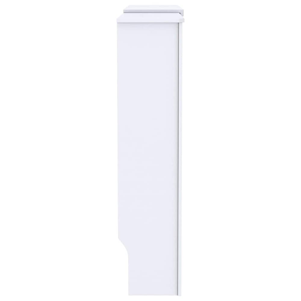 Elementbeskyttelse 142–205×20,5×81,5 cm / radiatorbeskyttelse med ribber og hylle – Hvit