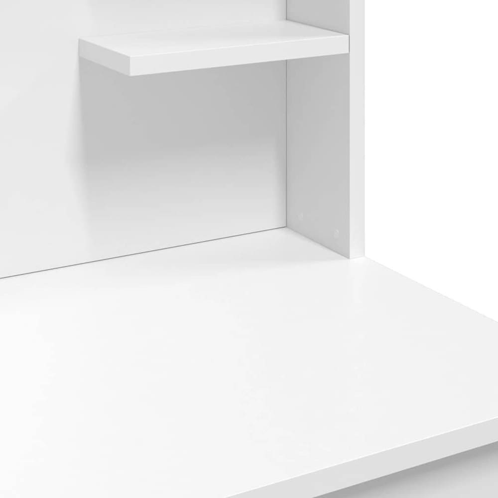 Sminkbord 96×40×142 cm / toalettbord med speil og justerbar LED-belysning – Hvit