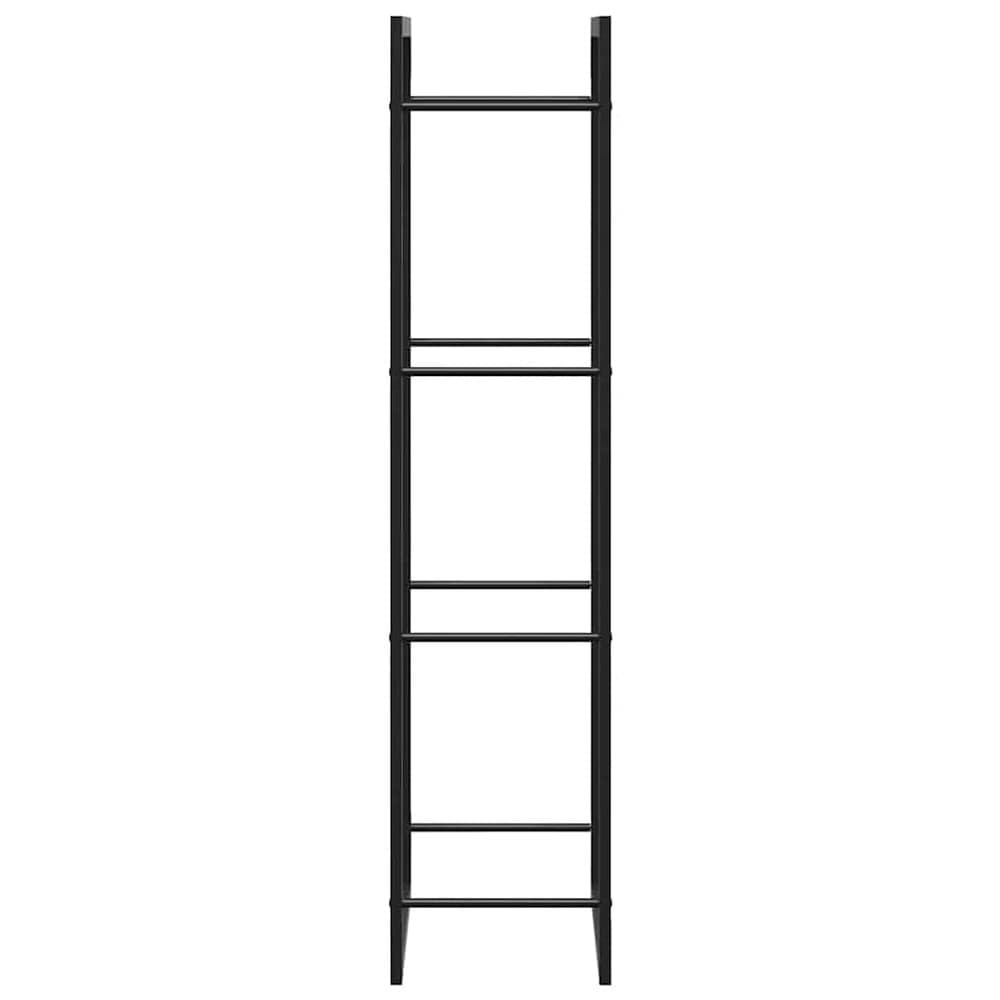 Vedstativ 50×28×132 cm / vedoppbevaring i stål – Mattsvart