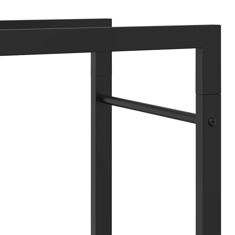 Vedstativ 50×28×132 cm / vedoppbevaring i stål – Mattsvart