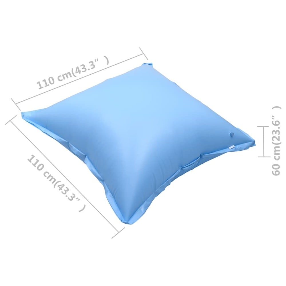 4 stk oppblåsbare bassengputer 110×110×60 cm / vinterputer til bassengovertrekk – Blå