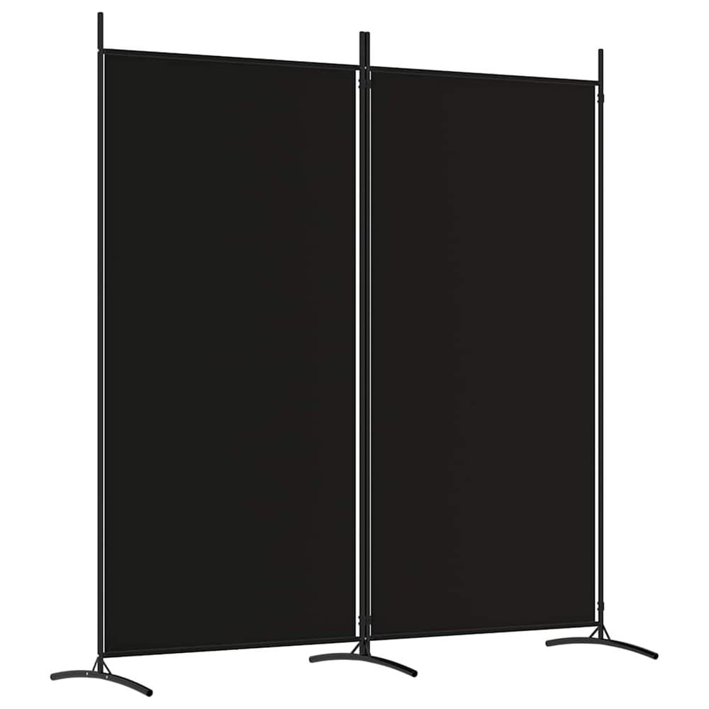 Romdeler 175×180 cm / sammenleggbar skjermvegg med 2 paneler / foldevegg – Svart