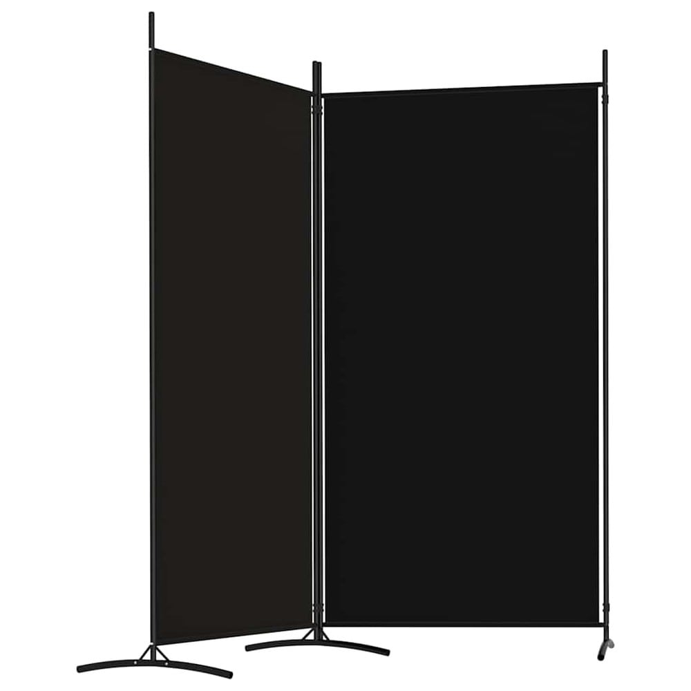 Romdeler 175×180 cm / sammenleggbar skjermvegg med 2 paneler / foldevegg – Svart