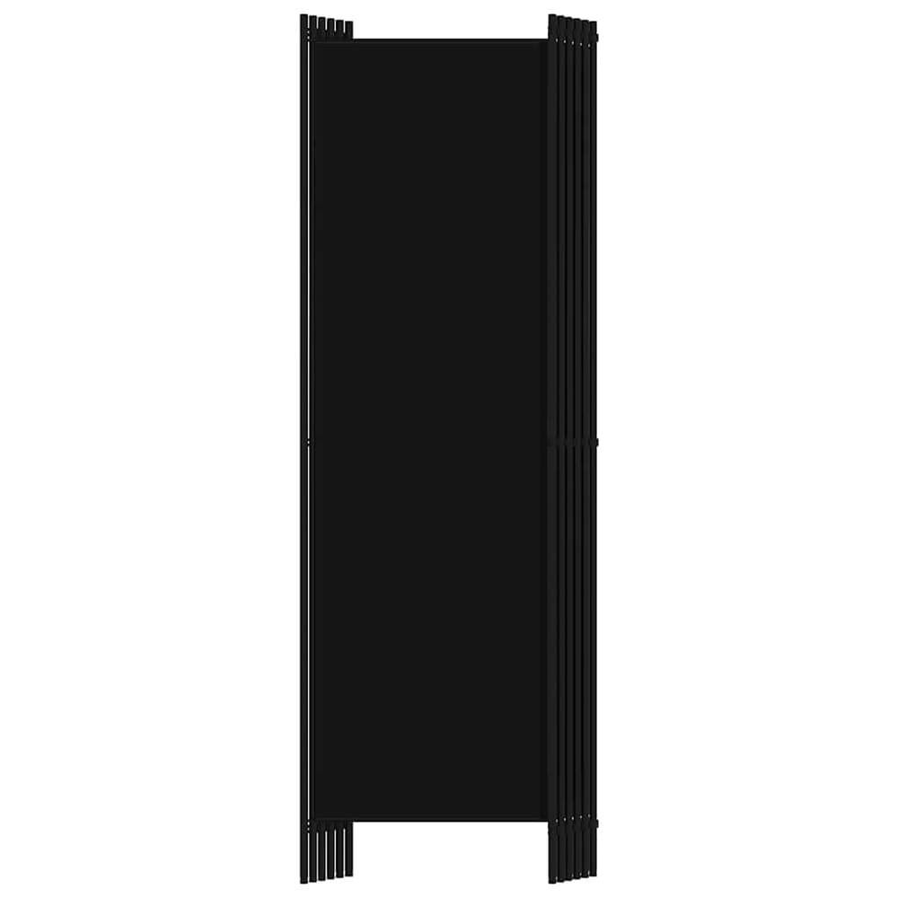 Romdeler 300×180 cm / sammenleggbar skjermvegg med 6 paneler / foldevegg – Svart