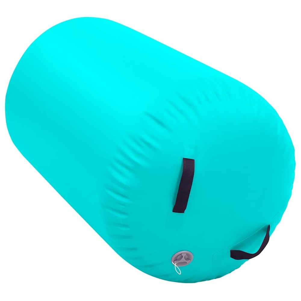 Air Roll 100×60 cm / oppblåsbar gymnastikkrulle med fotpumpe / treningsrulle – Grønn