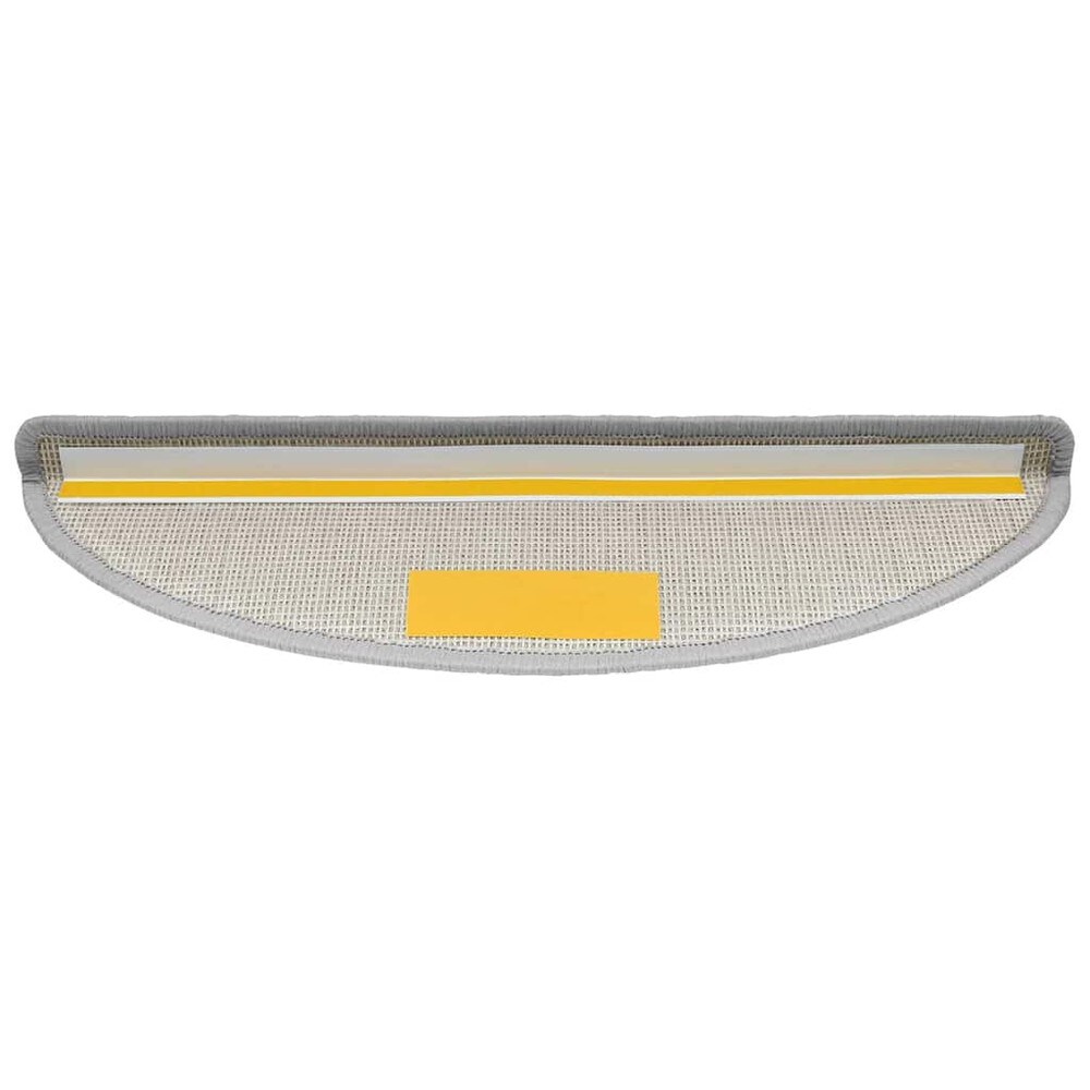 15 stk halvrunde trappematter 56×17×3 cm / trappematter i tuftet polypropylen – Lysegrå
