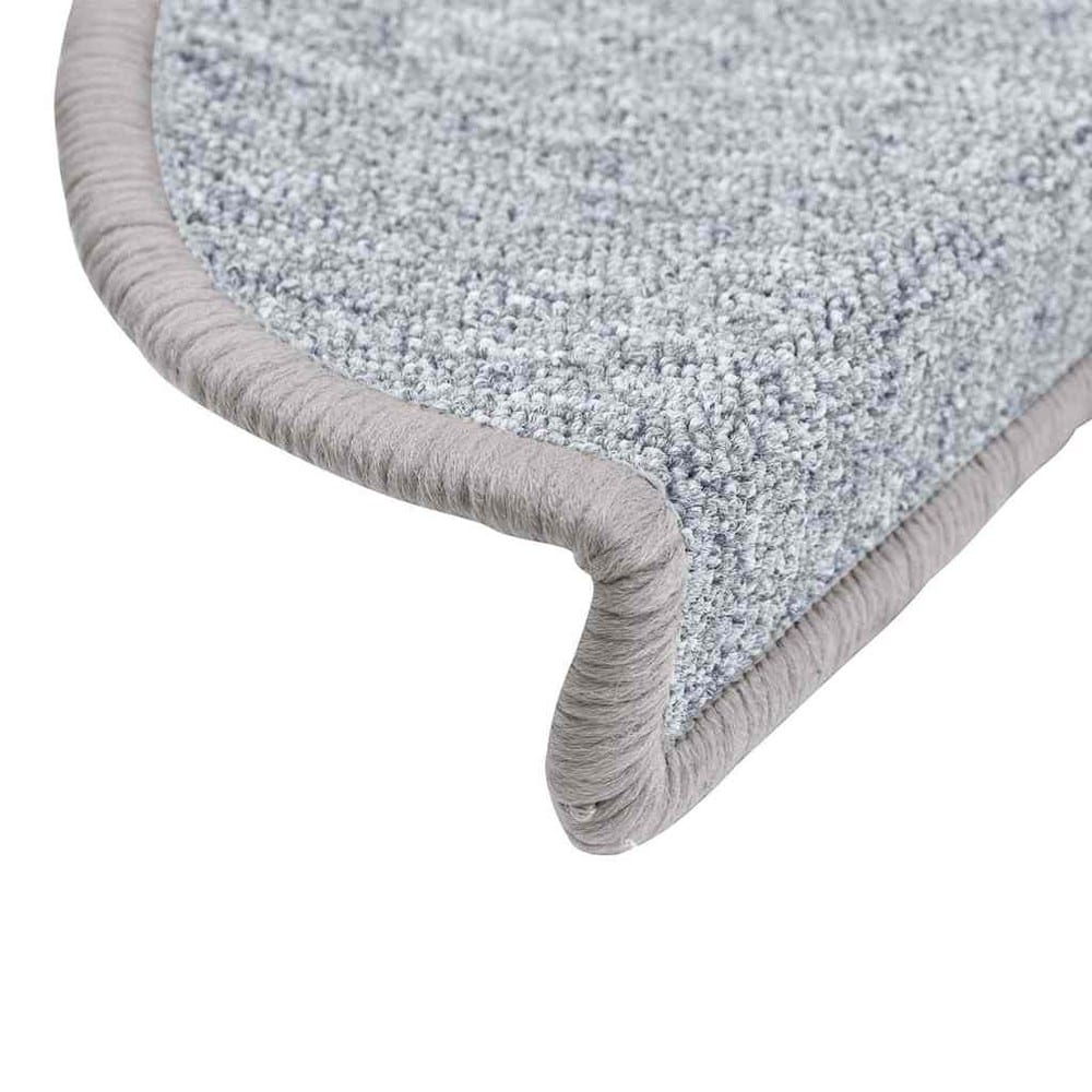 15 stk halvrunde trappematter 56×17×3 cm / trappematter i tuftet polypropylen – Lysegrå