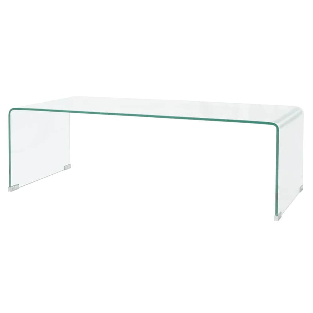 Salongbord i herdet glass 98×45×30 cm / glassbord / stuebord – Gjennomsiktig