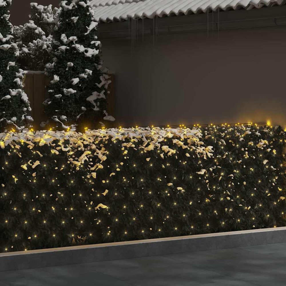 Lysnett 4×4 m / julebelysning med 544 LED og 8 lysmoduser inne/ute – Varmhvit