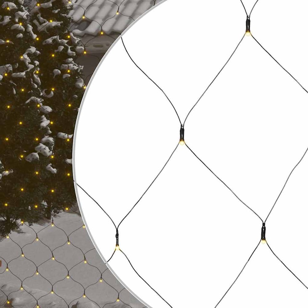 Lysnett 4×4 m / julebelysning med 544 LED og 8 lysmoduser inne/ute – Varmhvit