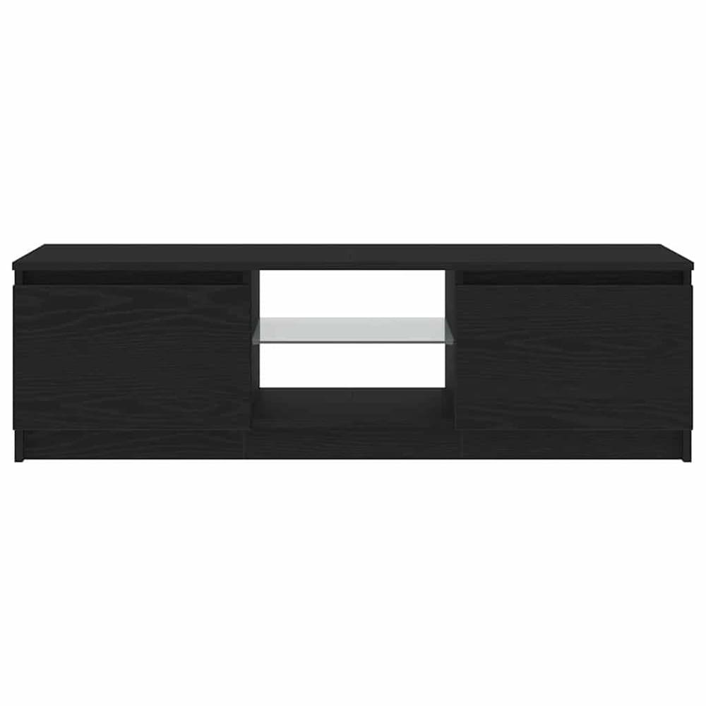 TV-benk 120×30×36 cm / mediebenk med RGB LED-belysning og oppbevaring – Svart
