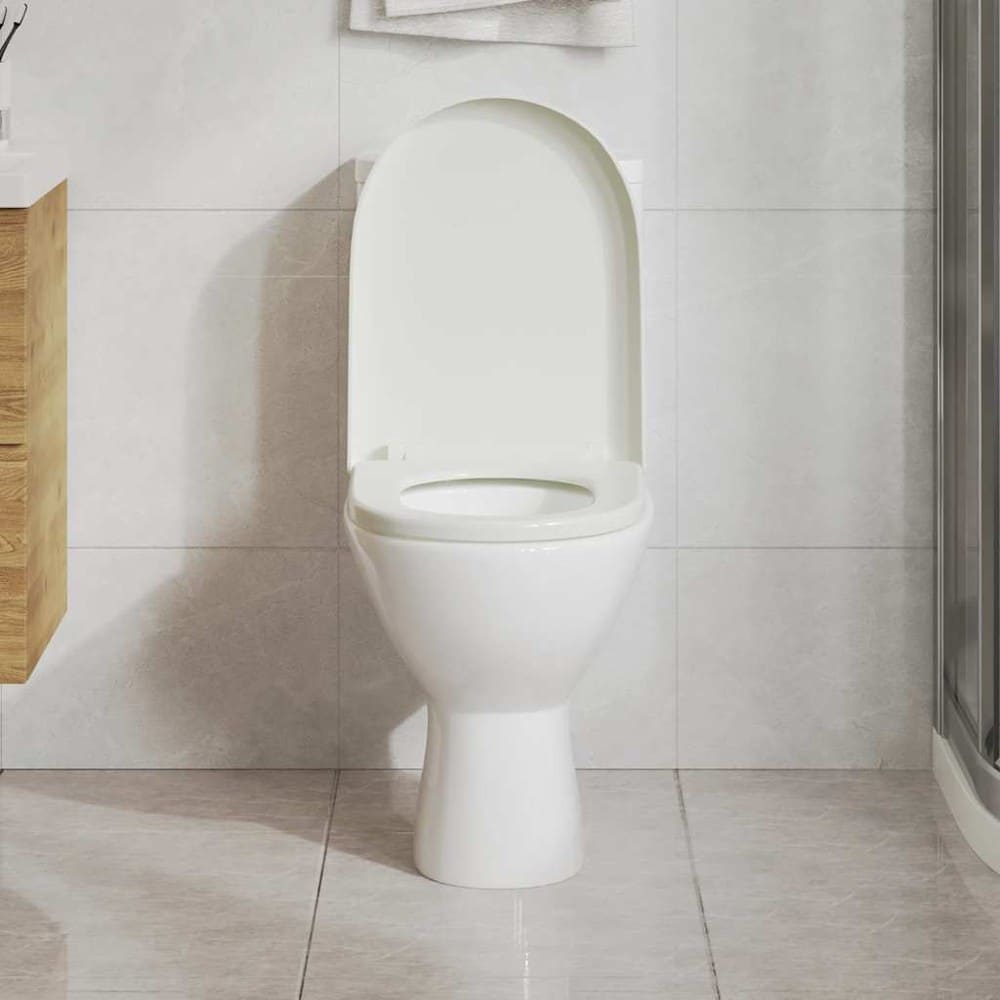 Toalettsete 46×36 cm / WC-sete med myk lukking – Hvit