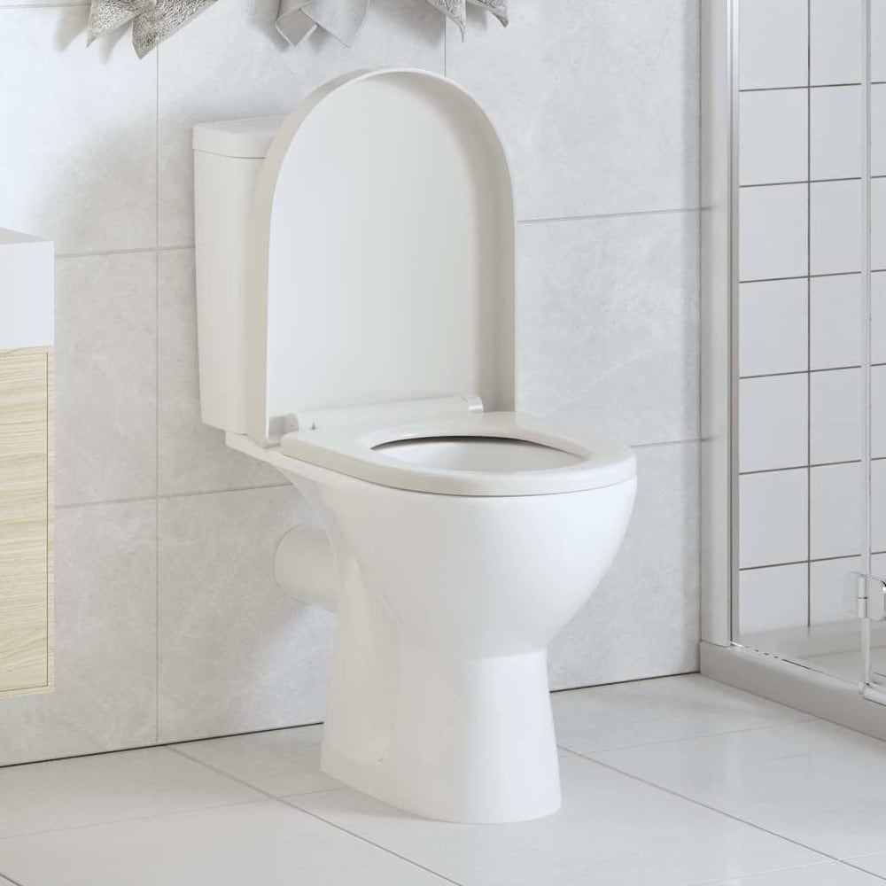 Toalettsete 46×36 cm / WC-sete med myk lukking – Hvit