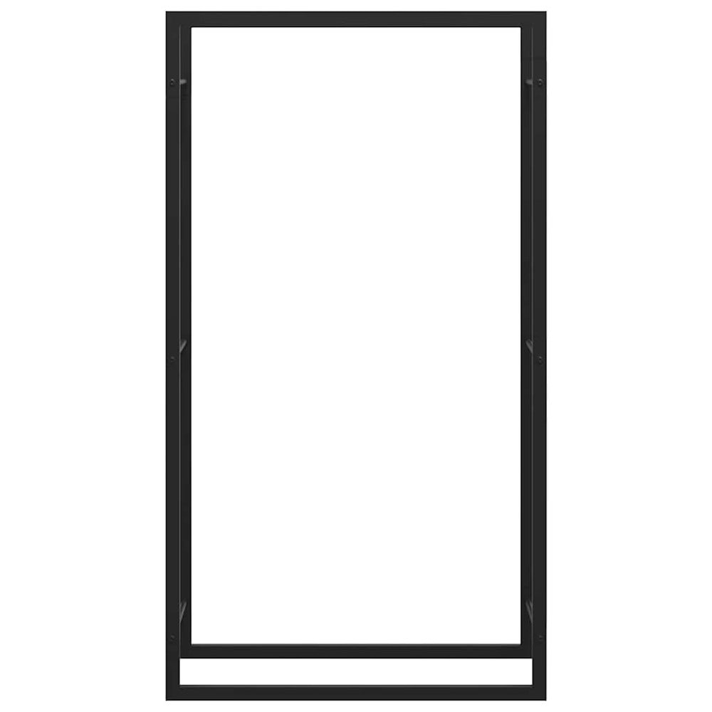 Vedstativ 80×28×154 cm / vedoppbevaring / vedholder i stål – Mattsvart