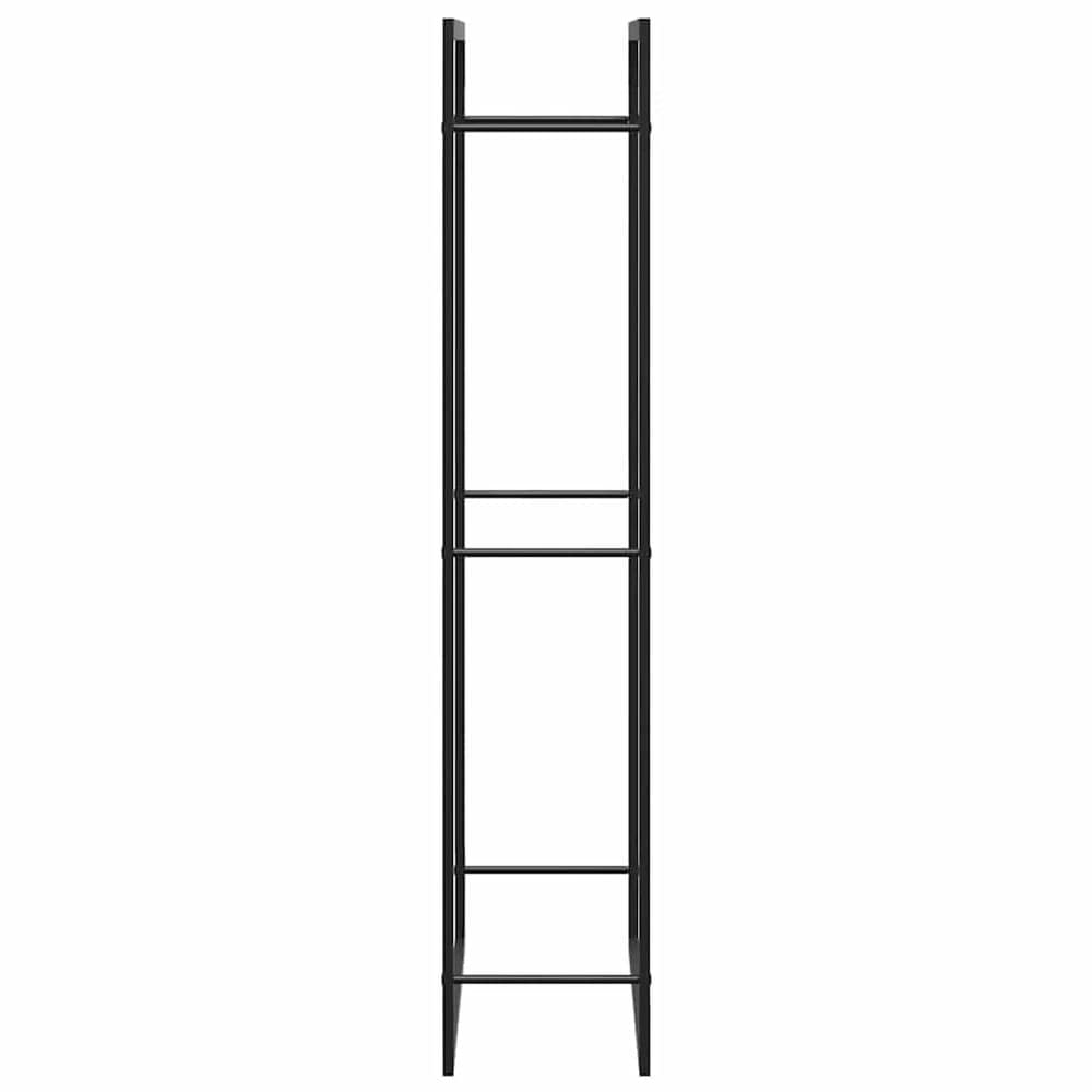 Vedstativ 80×28×154 cm / vedoppbevaring / vedholder i stål – Mattsvart