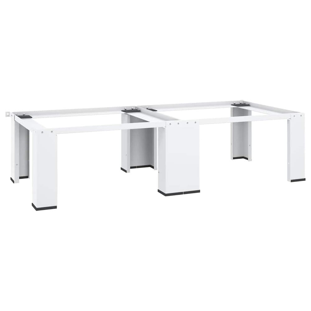 Sokkel for vaskemaskin og tørketrommel 127×54,5×32,5 cm / dobbel maskinsokkel opptil 200 kg – Hvit