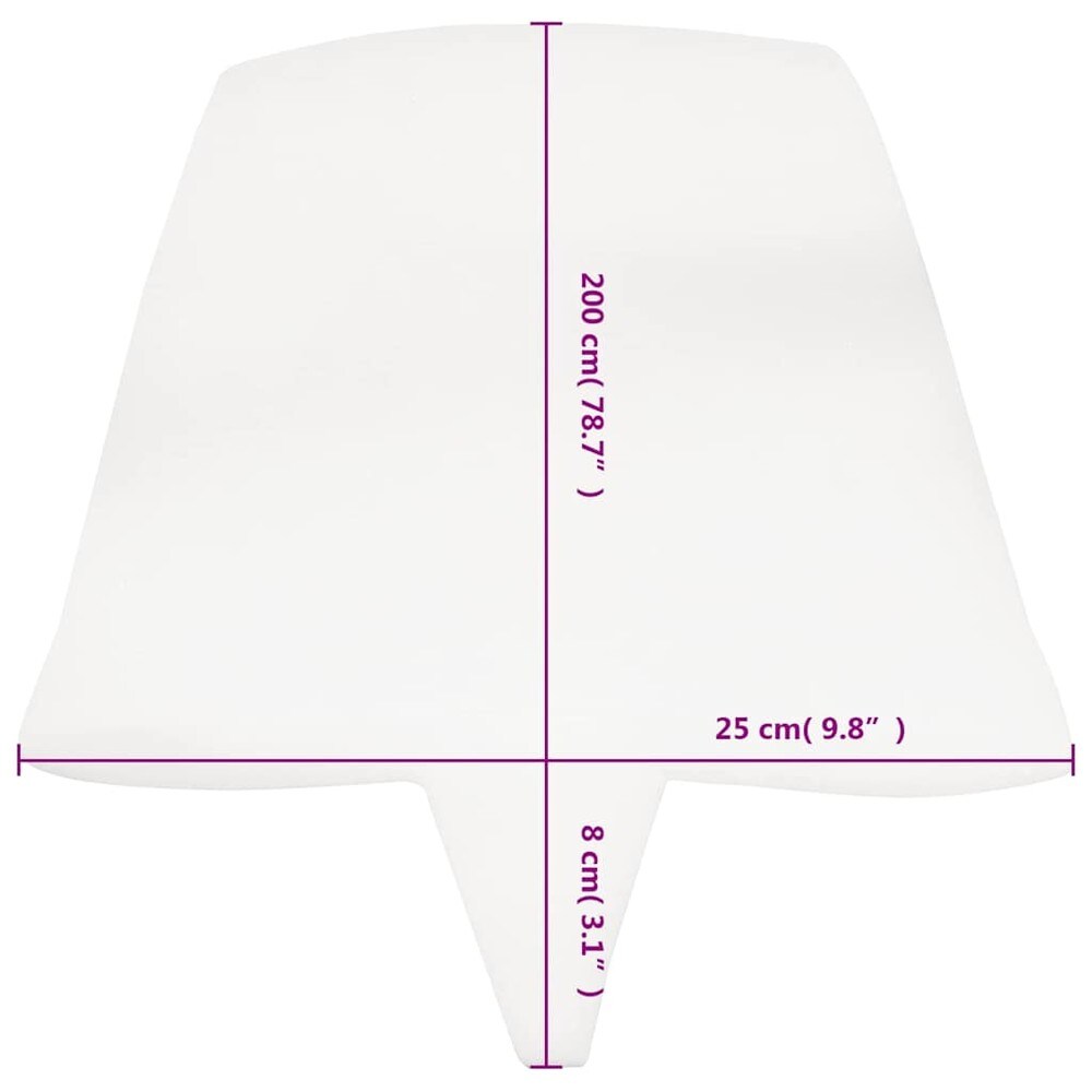 Madrasskile 25×200×8 cm / madrassbro / skjøtekile for to madrasser – Hvit