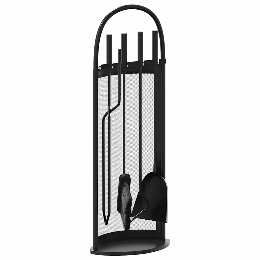 Peissett 5 deler 23×15×66 cm / peisredskaper med stativ – Svart