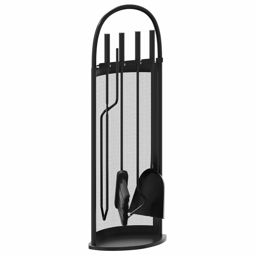 Peissett 5 deler 23×15×66 cm / peisredskaper med stativ – Svart