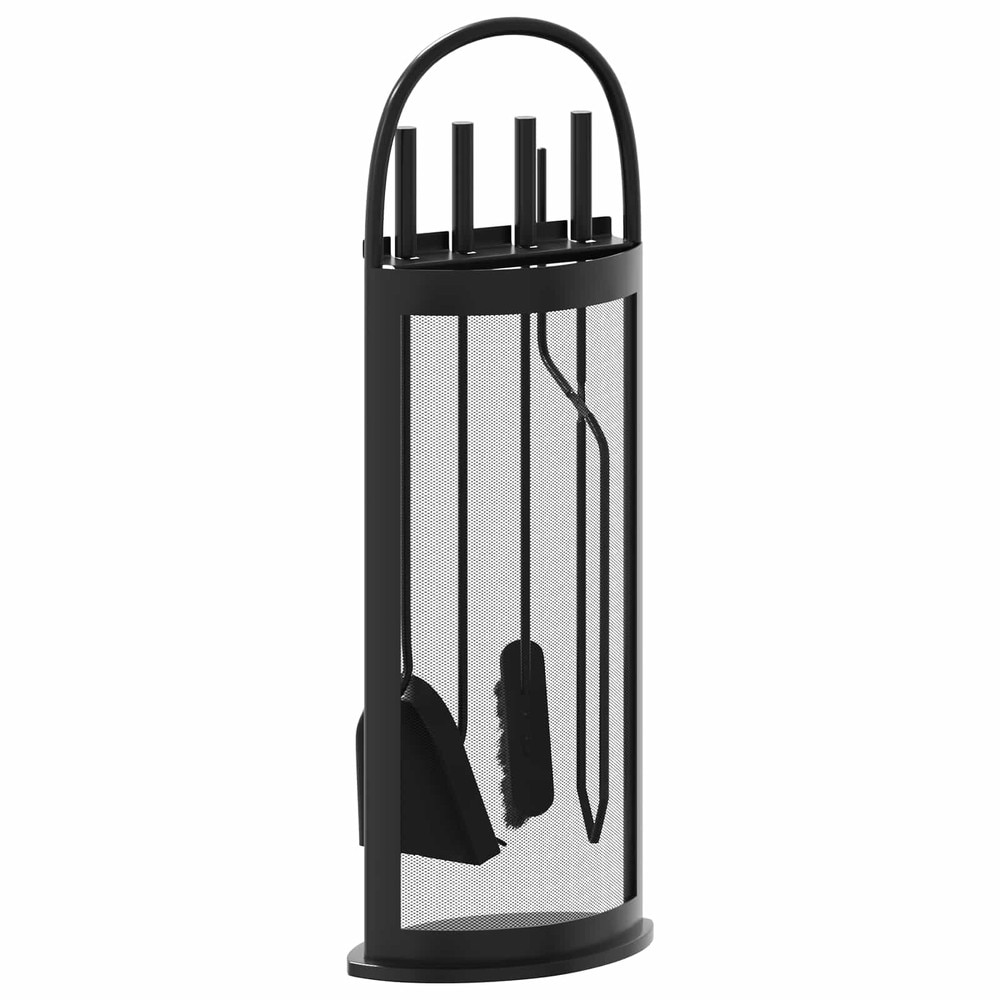 Peissett 5 deler 23×15×66 cm / peisredskaper med stativ – Svart
