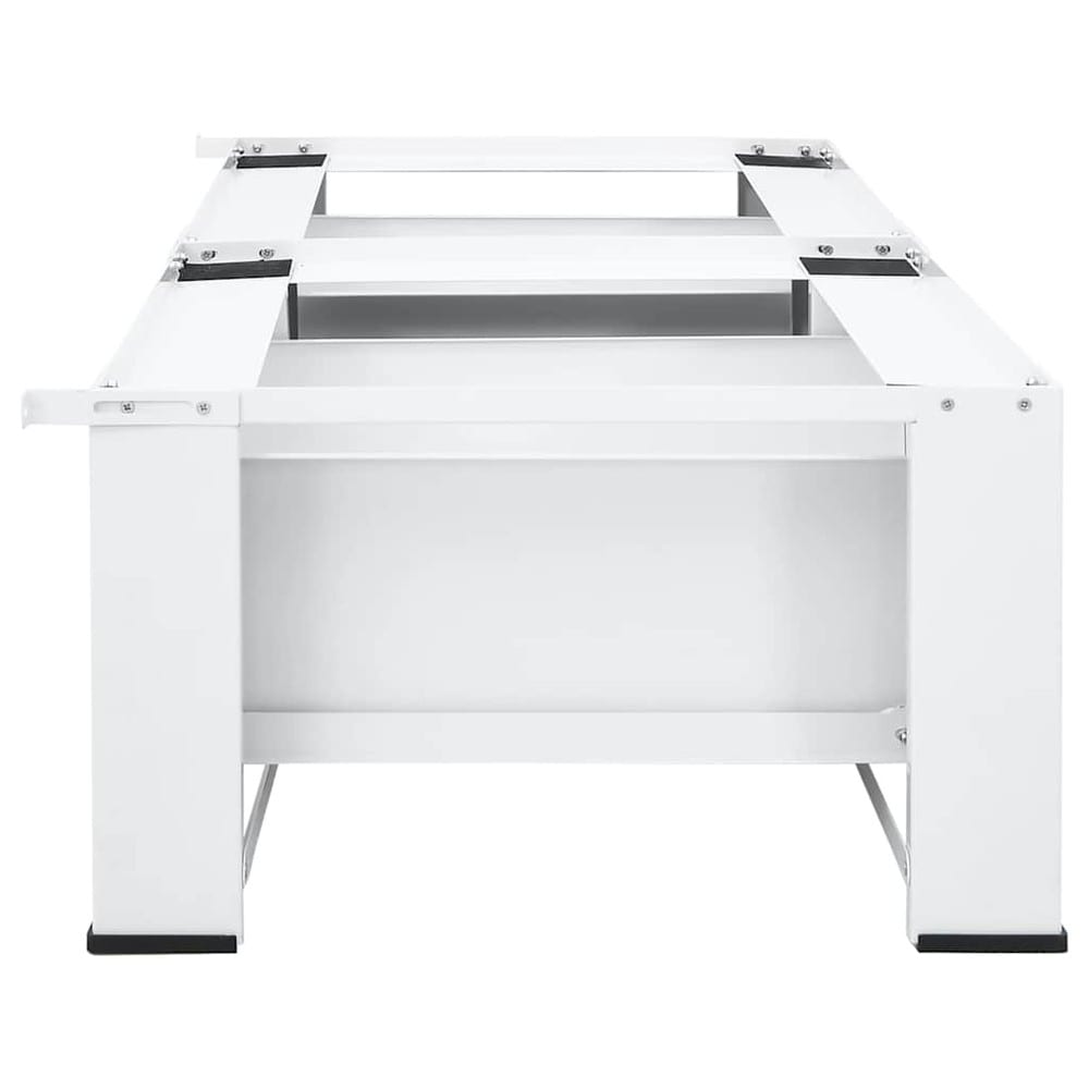 Dobbel sokkel for vaskemaskin og tørketrommel 127×54,5×32,5 cm / 2 skuffer – Hvit