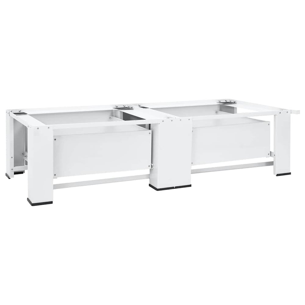 Dobbel sokkel for vaskemaskin og tørketrommel 127×54,5×32,5 cm / 2 skuffer – Hvit