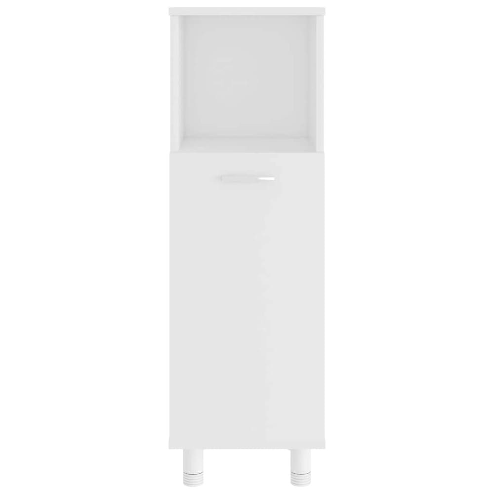 Baderomsskap 30×30×95 cm / smalt gulvskap med 3 rom og dør – Hvit
