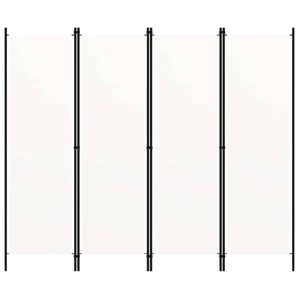 Romdeler 4 paneler 200×180 cm / foldeskjerm / skjermvegg / innsynsbeskyttelse – Hvit