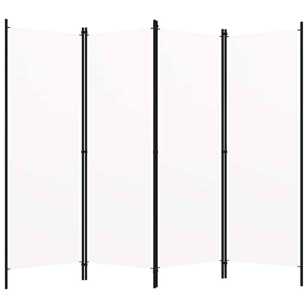 Romdeler 4 paneler 200×180 cm / foldeskjerm / skjermvegg / innsynsbeskyttelse – Hvit