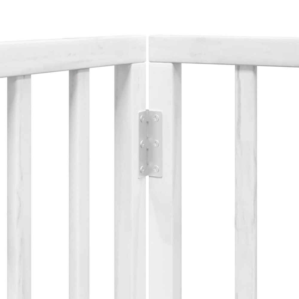 Hundegitter 300×60 cm / frittstående, sammenleggbart kjæledyrgitter med 6 paneler og dør – Hvit