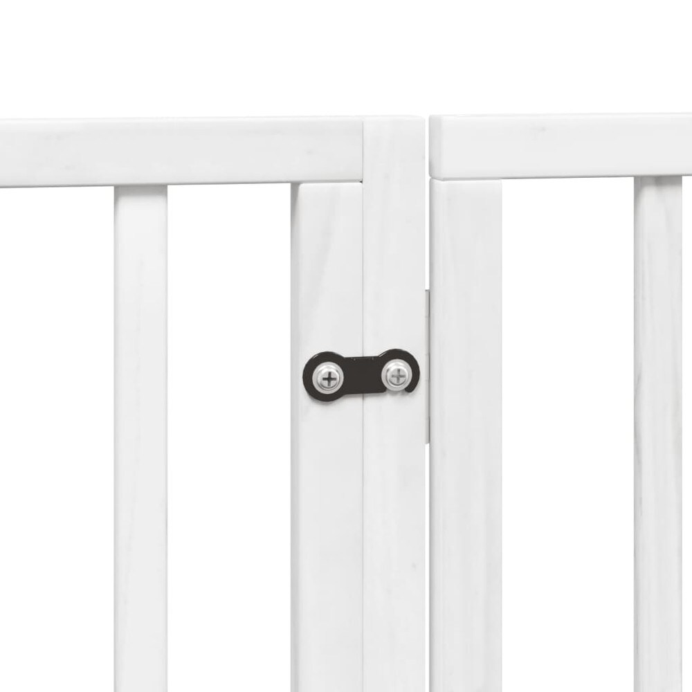 Hundegitter 300×60 cm / frittstående, sammenleggbart kjæledyrgitter med 6 paneler og dør – Hvit