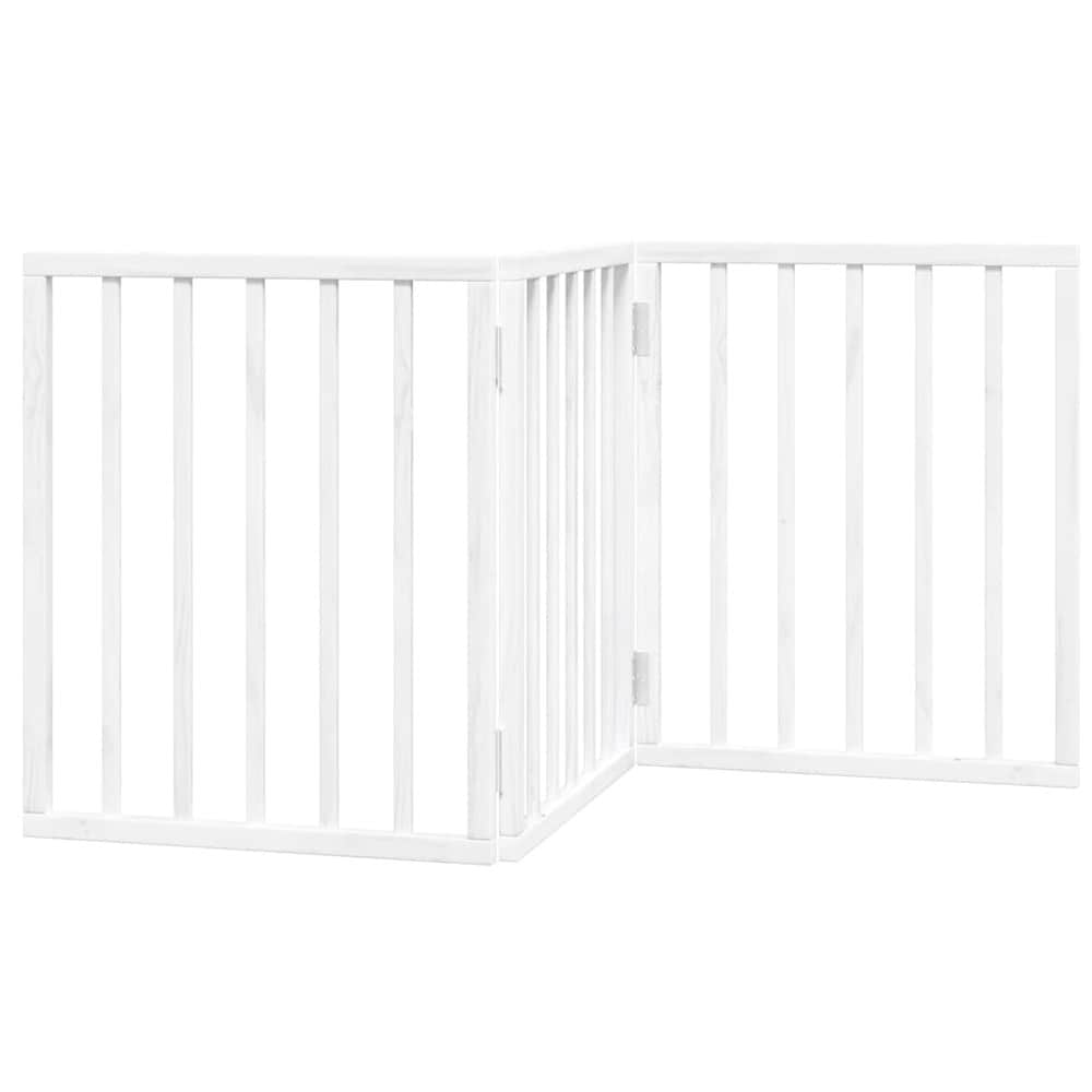 Hundegitter 150×60 cm / frittstående sammenleggbart kjæledyrgitter med 3 paneler – Hvit