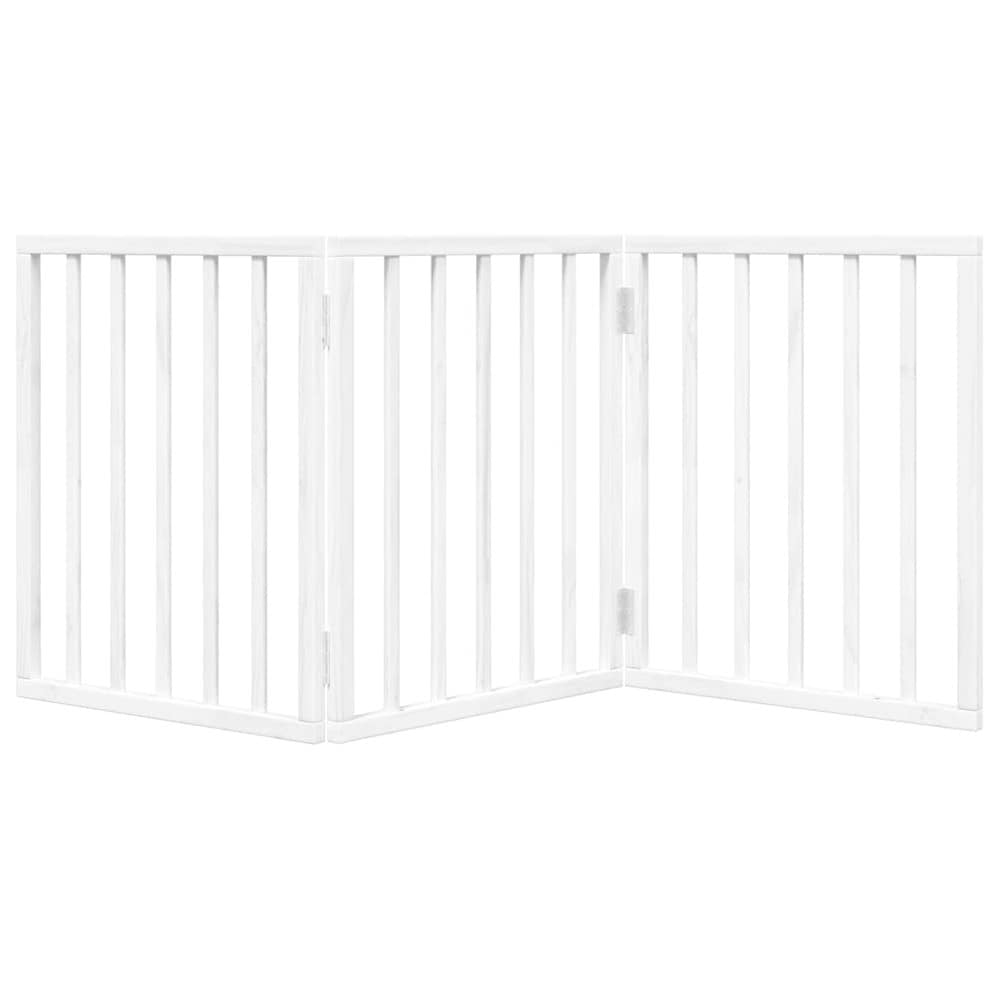 Hundegitter 150×60 cm / frittstående sammenleggbart kjæledyrgitter med 3 paneler – Hvit