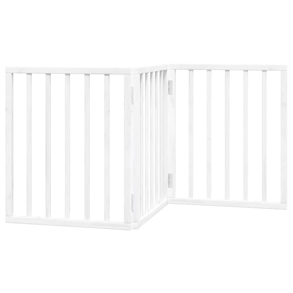 Hundegitter 150×60 cm / frittstående sammenleggbart kjæledyrgitter med 3 paneler – Hvit