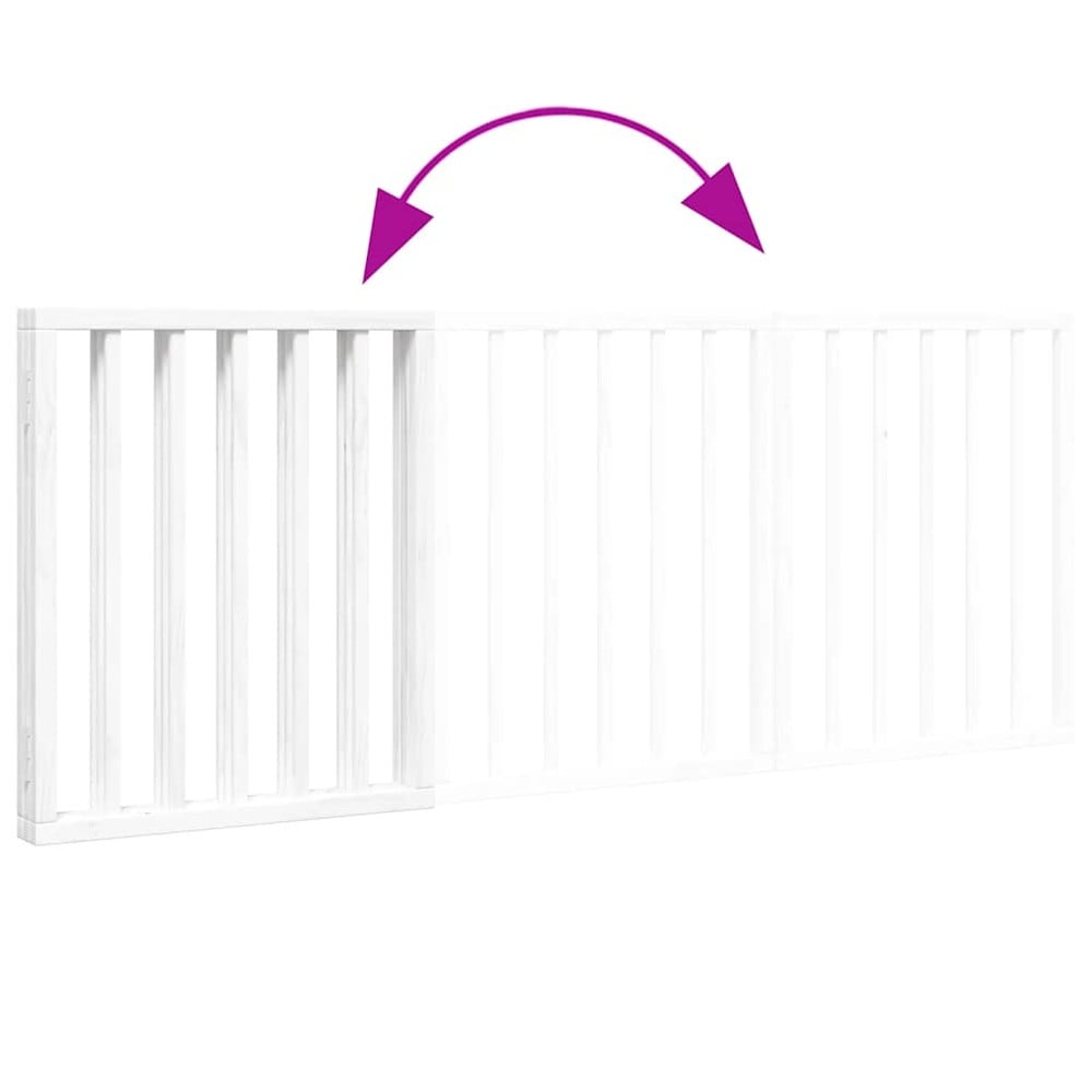 Hundegitter 150×60 cm / frittstående sammenleggbart kjæledyrgitter med 3 paneler – Hvit