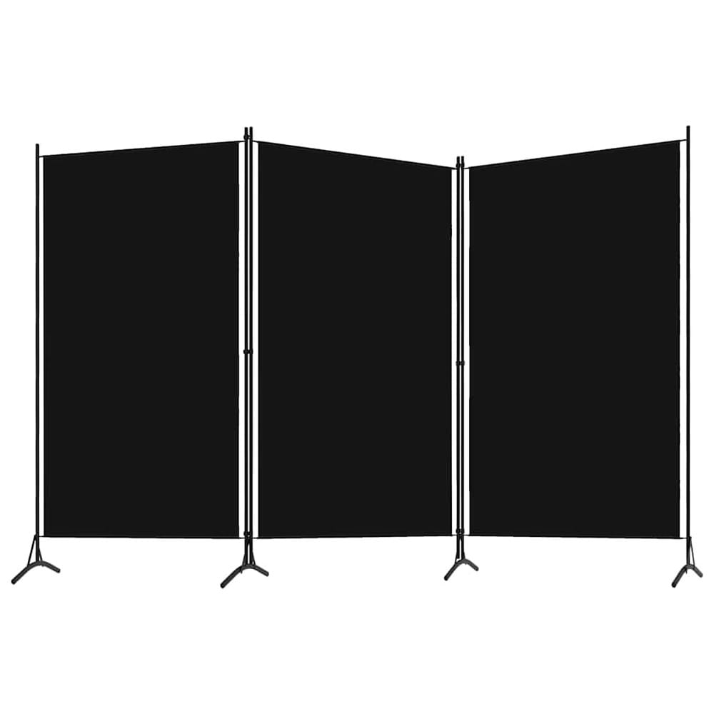 Romdeler 3 paneler 260×180 cm / foldeskjerm / skjermvegg / innsynsbeskyttelse – Svart