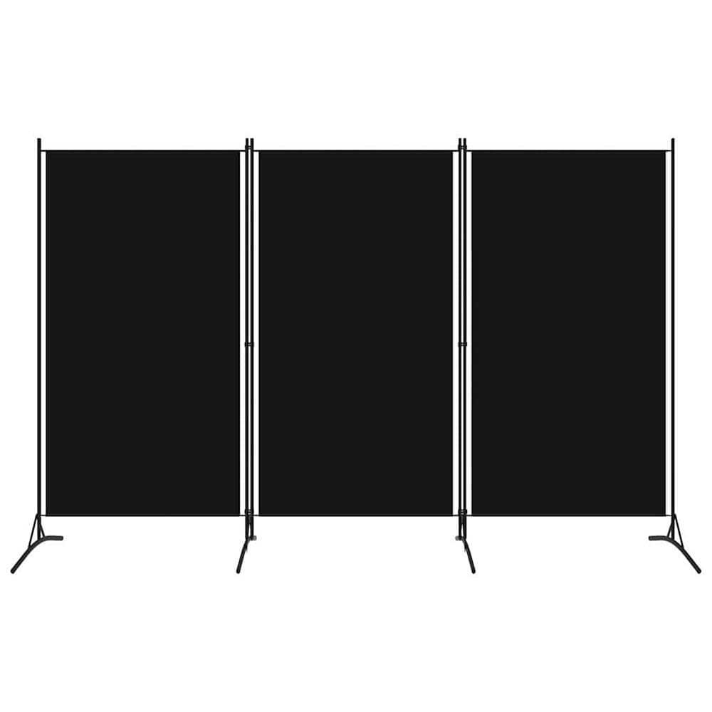 Romdeler 3 paneler 260×180 cm / foldeskjerm / skjermvegg / innsynsbeskyttelse – Svart