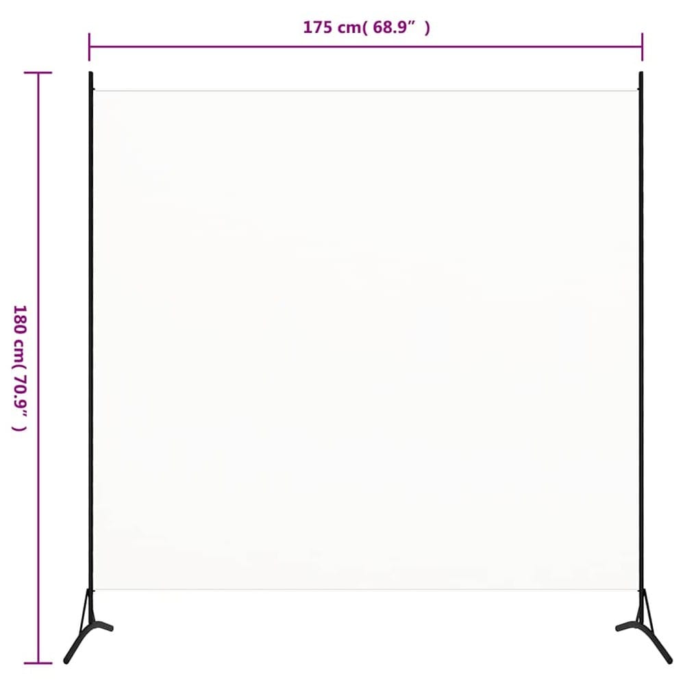 Romdeler 175×180 cm / frittstående skjermvegg / innsynsbeskyttelse i stoff – Hvit