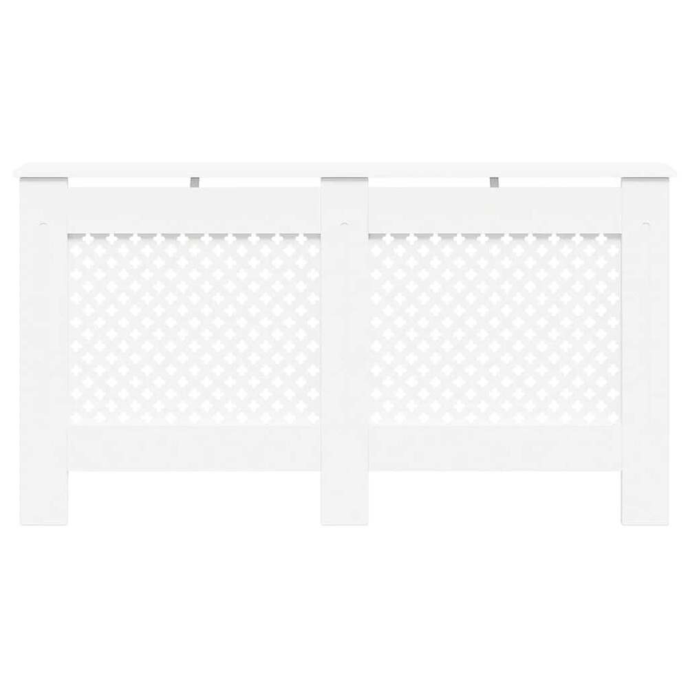 Radiatorskjuler 152×19×81,5 cm / radiatordeksel med hylle og lamelldesign – Hvit