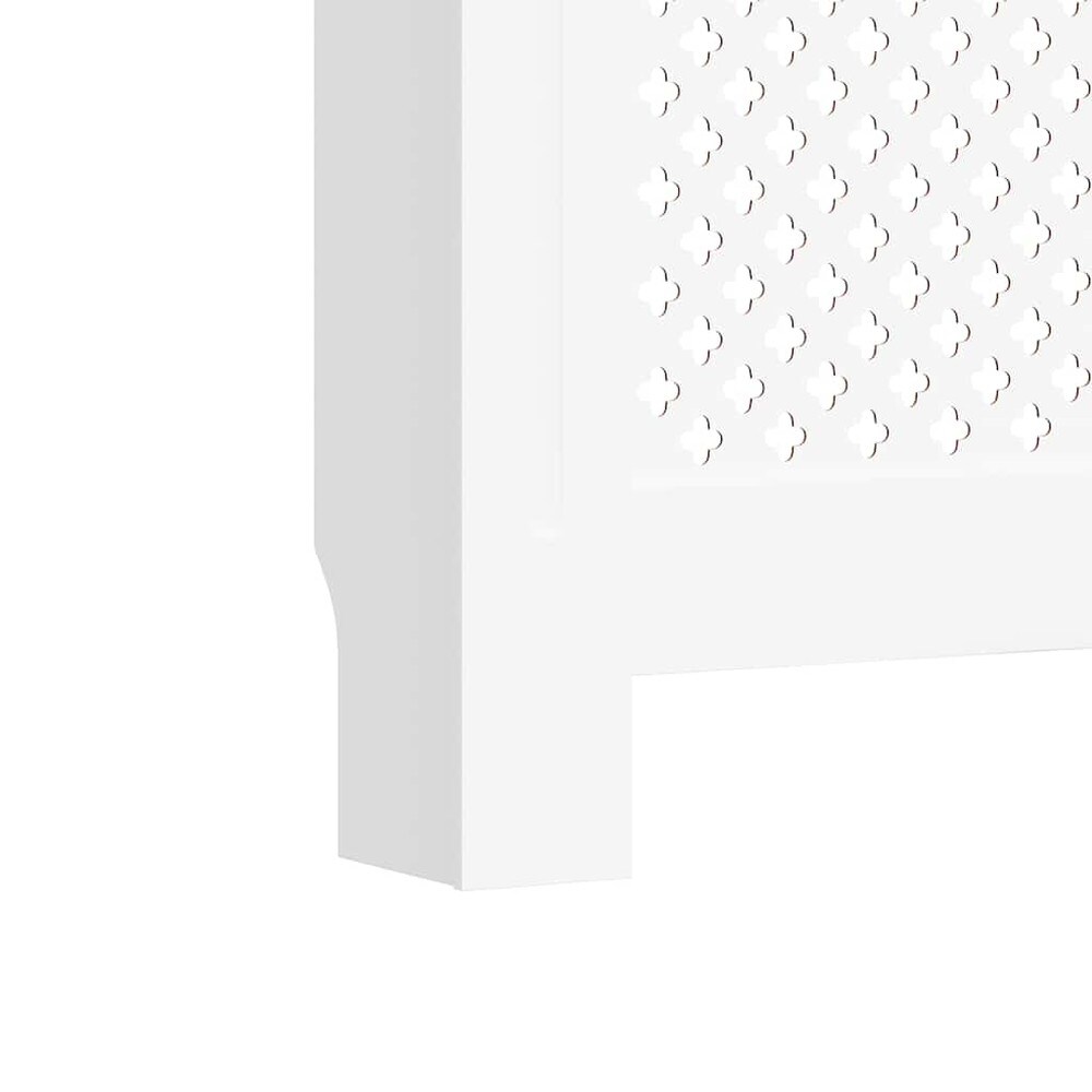 Radiatorskjuler 152×19×81,5 cm / radiatordeksel med hylle og lamelldesign – Hvit