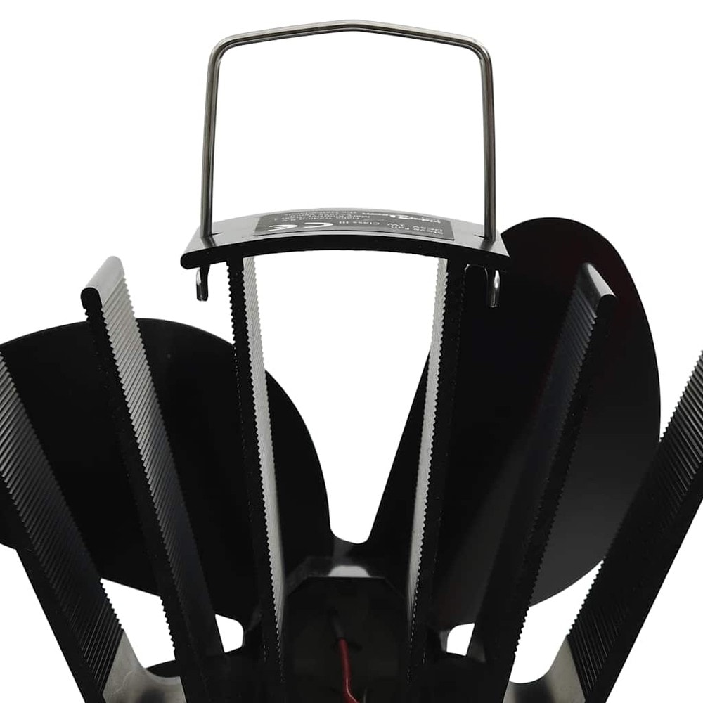Ovnsvifte med 4 blader / varmedrevet vifte for vedovn og peis 120–140 CFM – Svart