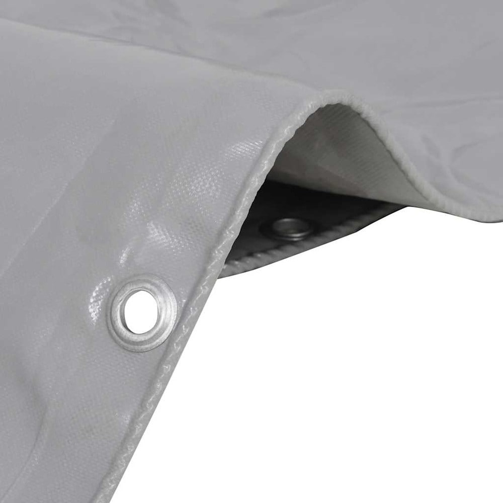 Presenning 3×6 m 650 g/m² / kraftig PVC-belagt dekkpresenning med maljer – Grå
