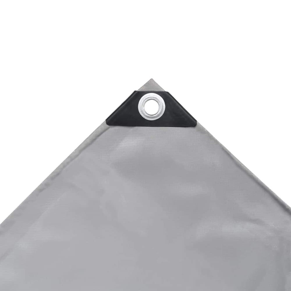 Presenning 3×6 m 650 g/m² / kraftig PVC-belagt dekkpresenning med maljer – Grå