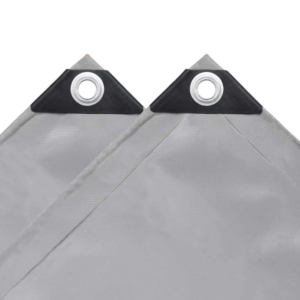 Presenning 3×6 m 650 g/m² / kraftig PVC-belagt dekkpresenning med maljer – Grå