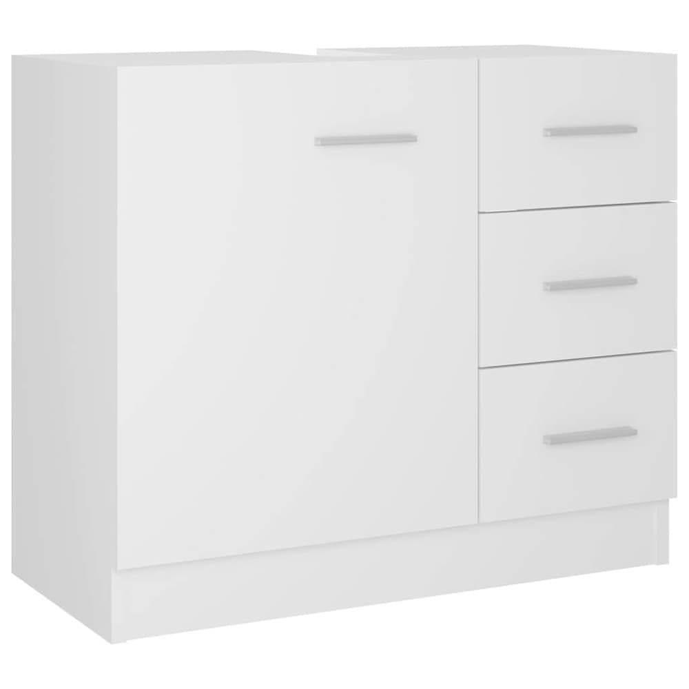 Servantskap 63×30×54 cm / underskap til servant / baderomsskap med 3 skuffer – Hvit
