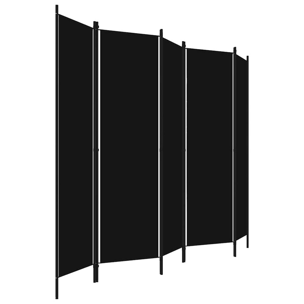 Romdeler 5 paneler 250×180 cm / foldeskjerm / skjermvegg / innsynsbeskyttelse – Svart