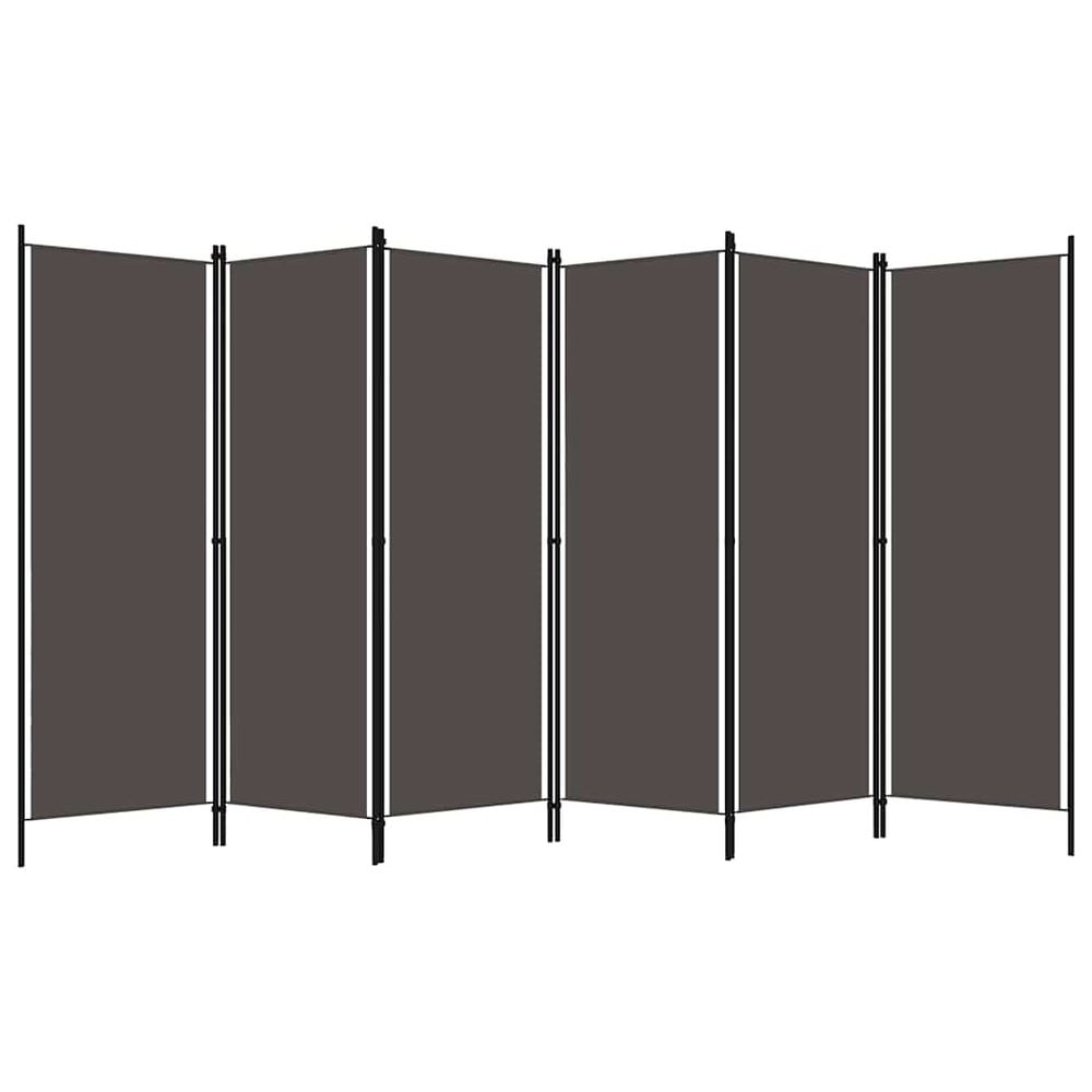 Romdeler 6 paneler 300×180 cm / foldeskjerm / skjermvegg / innsynsbeskyttelse – Antrasitt